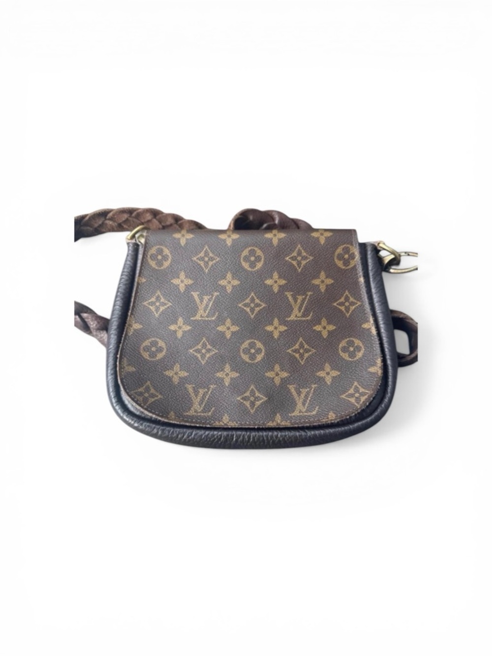 Vintage Boho Upcycled Louis Vuitton Brown Monogram Crossbody Bag - Picture 3 of 6